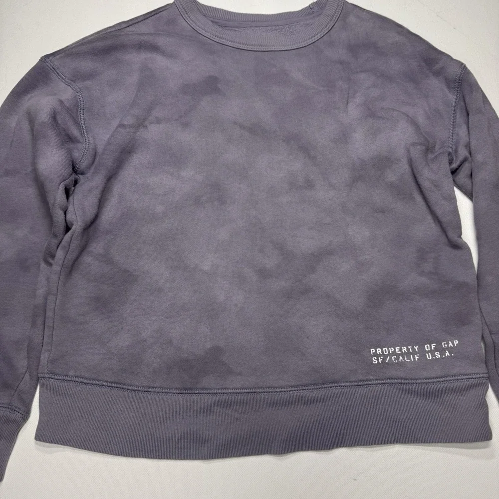 Gap Kids Crewneck Sweatshirt Gray Purple Fleece Pullover Logo Size M 8